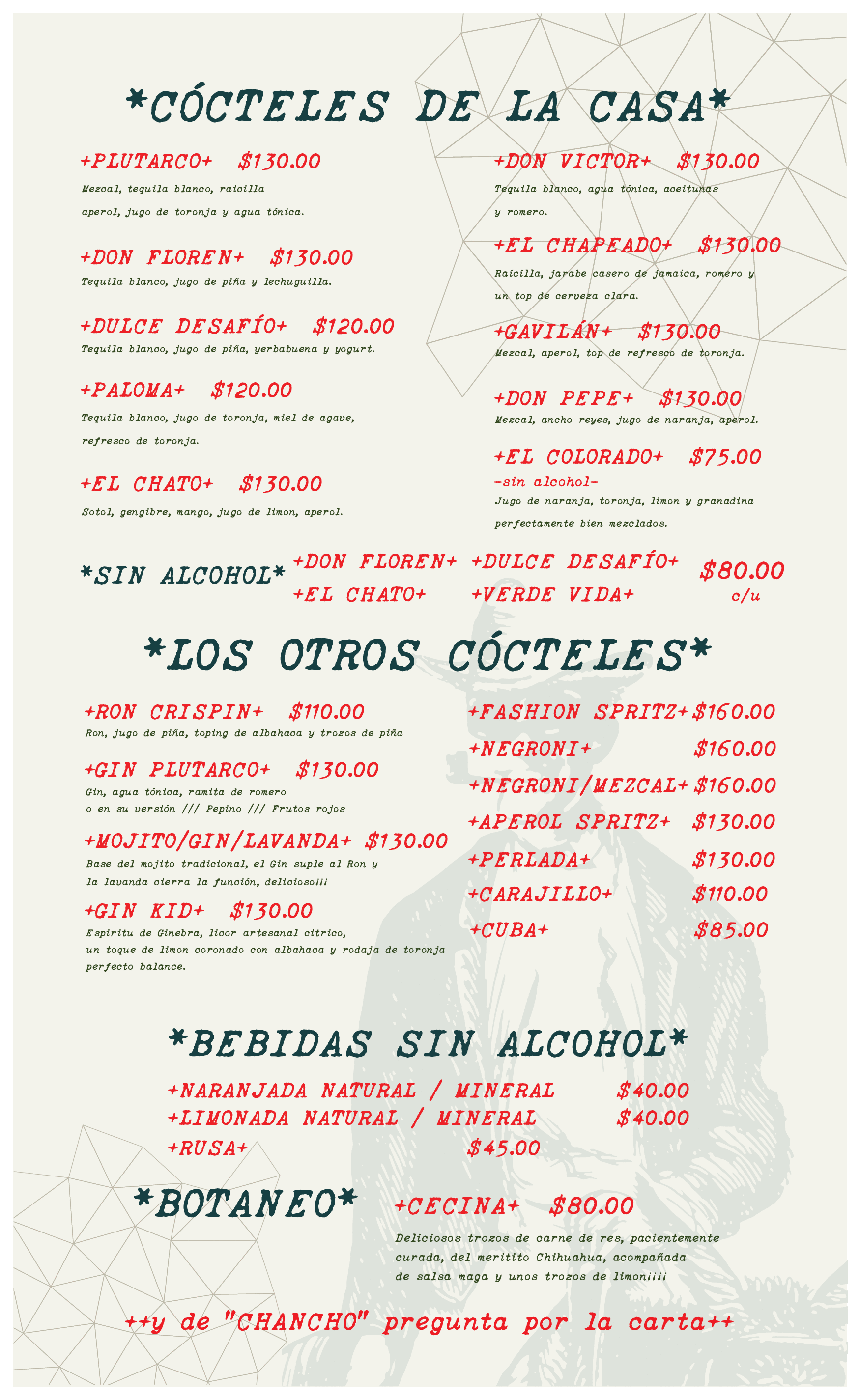Carta para mesas 2
